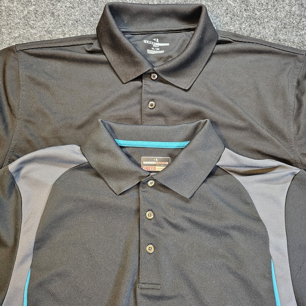 Grand Slam Performance Men's Large Black Airflow Golf Polo Shirt SET OF 2